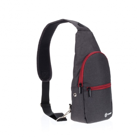 Рюкзак Torber T062-BRD с одним плечевым ремнем, чёрно-бордовый - фото 1