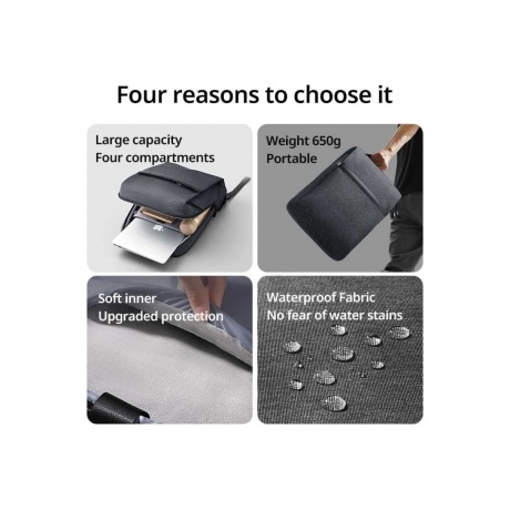 Рюкзак для ноутбука UGREEN до 15,6&quot; Laptop Backpack B02, темно-серый (90798) - фото 7