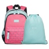 Рюкзак Torber Class X Mini, розовый/зелёный с орнаментом, 35,5x2...