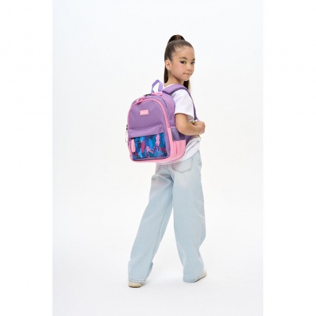 Рюкзак Torber Class X Mini, сиреневый/розовый с орнаментом, 35,5x25x12 см T1801-23-Lil - фото 12