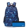 Рюкзак Torber Class X, темно-синий с орнаментом, 45 x 30 x 18 см...