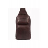 Рюкзак слинг Piquadro Carl темно-коричневый, кожа, 31x21x10 см C...