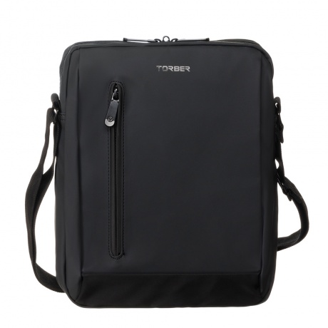 Сумка кросс-боди Torber черныйсерый полиуретан 28х21х6 см T7492R 2280₽
