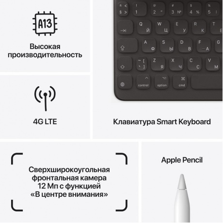 Планшет Apple iPad 2021 A2604 256Gb Wi-Fi + Cellular (MK4H3ZP/A) серебристый - фото 9