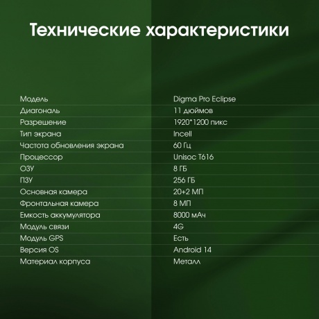 Планшет Digma Pro Eclipse 8/256Gb 11" (TA3E1P02) голубой - фото 23