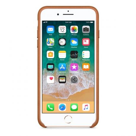 Чехол Apple Leather Case для iPhone 8 Plus/7 Plus MQHK2ZM/A Saddle Brown - фото 2