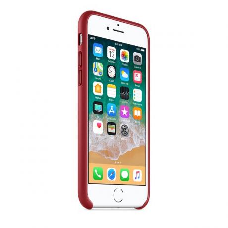 Чехол Apple Leather Case для iPhone 8/7 MQHA2ZM/A Product Red - фото 3