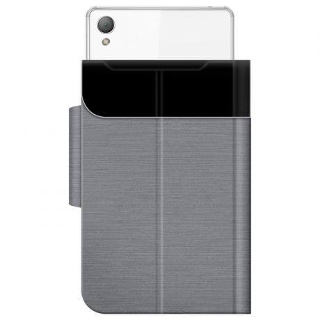 Чехол-подставка для смартфонов Deppa Wallet Fold M 4.3''- 5.5'' серый - фото 2