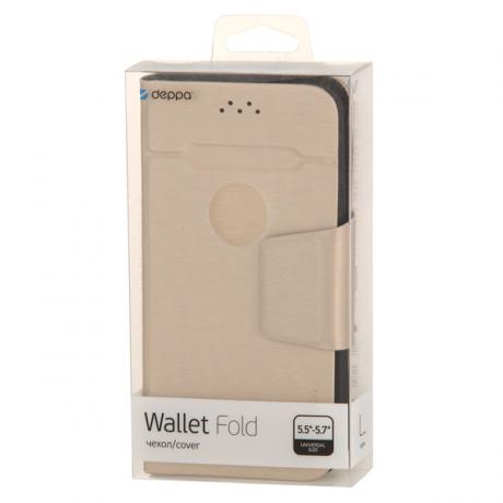 Чехол-подставка для смартфона Deppa Wallet Fold L 5.5&quot;-5.7'' золотой - фото 4