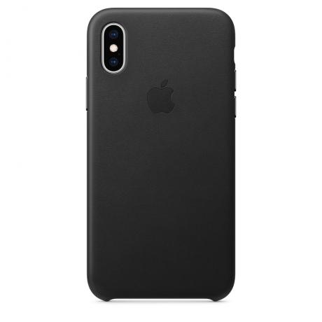 Кожаный чехол Apple Leather Case для iPhone XS черный (MRWM2ZM/A) - фото 1