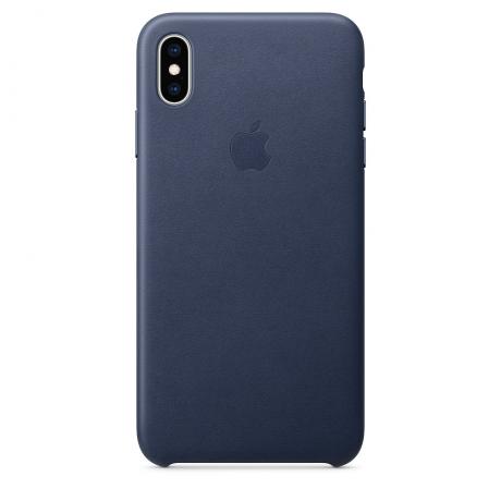 Кожаный чехол Apple Leather Case для iPhone XS Max тёмно-синий (MRWU2ZM/A) - фото 1