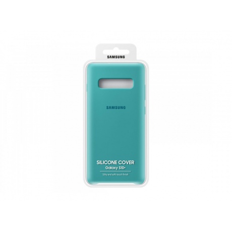 Чехол (клип-кейс) Samsung для Samsung Galaxy S10+ Silicone Cover зеленый (EF-PG975TGEGRU) - фото 5