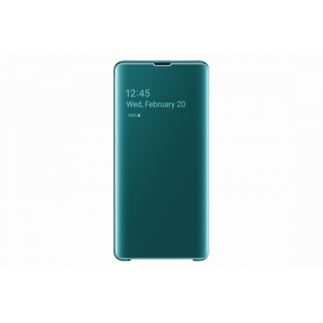 Чехол (флип-кейс) Samsung для Samsung Galaxy S10+ Clear View Cover зеленый (EF-ZG975CGEGRU) - фото 1