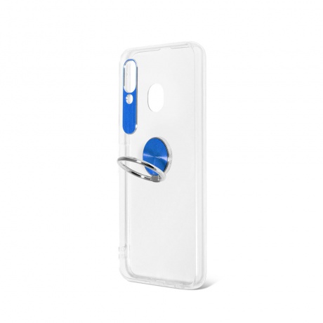 Силиконовый чехол DF с кольцом-держателем для Samsung Galaxy A40 sTRing-03 (blue) - фото 2