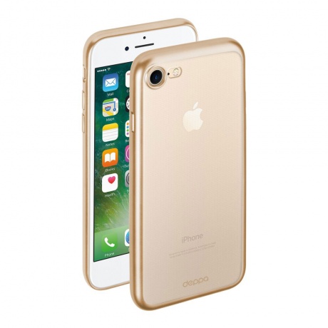 Чехол Deppa Gel Plus Case матовый для Apple iPhone 7 золотой - фото 1