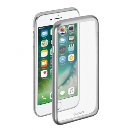 Чехол Deppa Gel Plus Case матовый для Apple iPhone 7 серебряный - фото 2