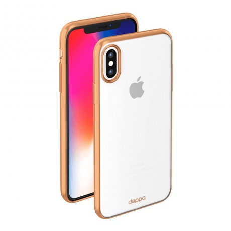 Чехол Deppa Gel Plus Case матовый для Apple iPhone X золотой - фото 1