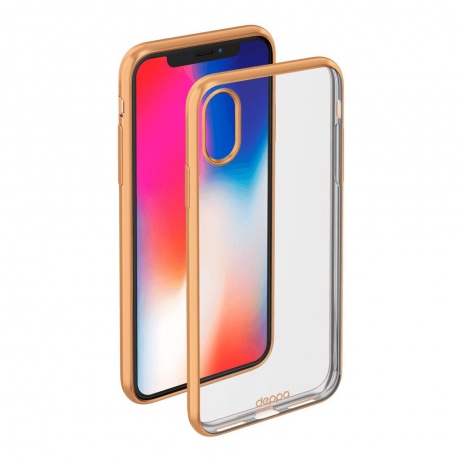 Чехол Deppa Gel Plus Case матовый для Apple iPhone X золотой - фото 2