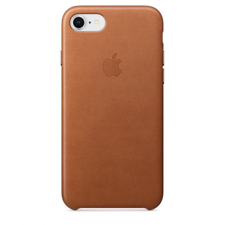 Чехол кожаный Apple Leather Case для iPhone 8/7 (Saddle Brown) золотисто-коричневый - фото 1