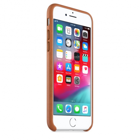 Чехол кожаный Apple Leather Case для iPhone 8/7 (Saddle Brown) золотисто-коричневый - фото 4