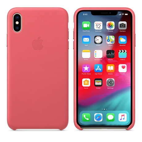 Чехол кожаный Apple Leather Case для iPhone XS Max (Peony Pink) розовый пион - фото 2