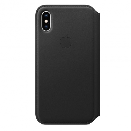Чехол кожаный Apple Leather Folio для iPhone XS (Black) черный - фото 1