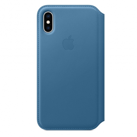 Чехол кожаный Apple Leather Folio для iPhone XS (Cape Cod Blue) лазурная волна - фото 1