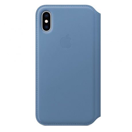 Чехол кожаный Apple Leather Folio для iPhone XS (Cornflower) синие сумерки - фото 1