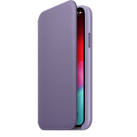 Чехол кожаный Apple Leather Folio для iPhone XS (Lilac) лиловый - фото 3