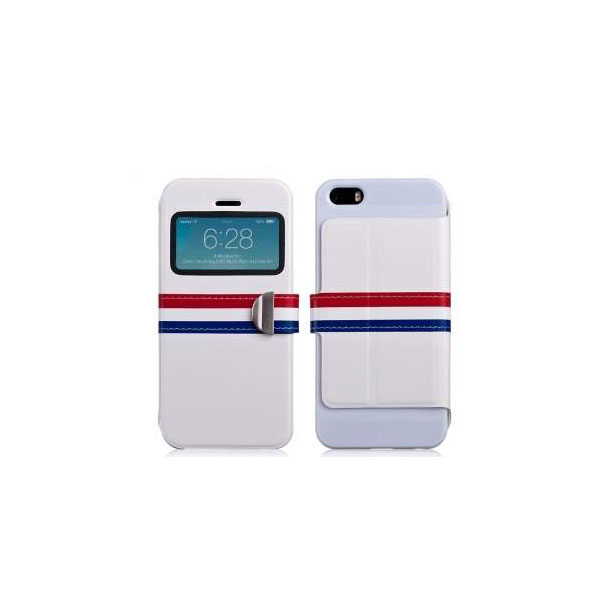 Чехол Momax для iPhone 5/5S Stand View Case Franch Style Белый