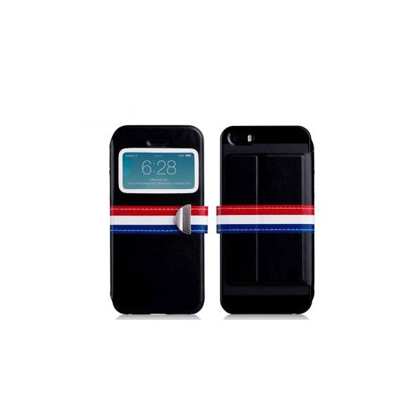 Чехол Momax для iPhone 5/5S Stand View Case Franch Style Чёрный