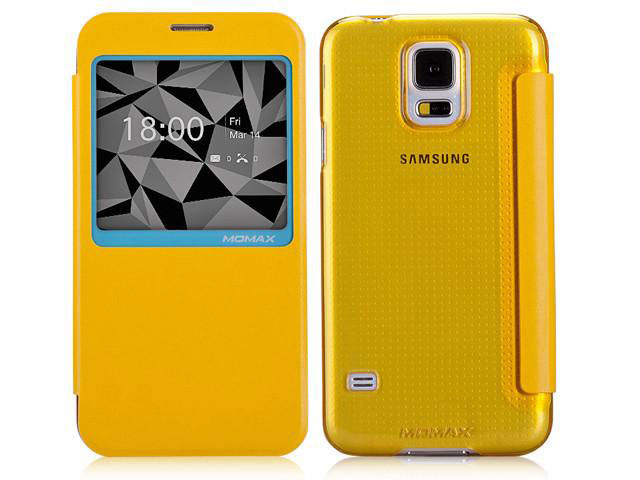 Чехол Momax для Samsung Galaxy S5 Flip View Case Жёлтый