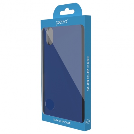 Клип-кейс PERO софт-тач для Samsung S10 синий - фото 2