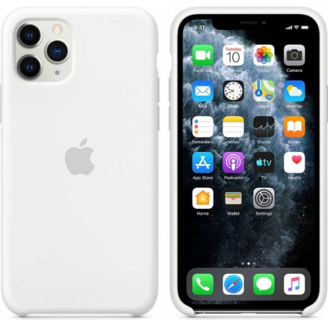 Чехол (клип-кейс) Apple для Apple iPhone 11 Pro Max Silicone Case белый (MWYX2ZM/A) - фото 4