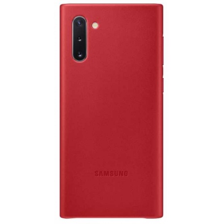 Чехол (клип-кейс) Samsung для Samsung Galaxy Note 10 Leather Cover красный (EF-VN970LREGRU) - фото 1