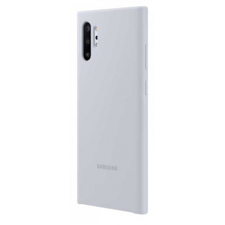 Чехол (клип-кейс) Samsung для Samsung Galaxy Note 10+ Silicone Cover серебристый (EF-PN975TSEGRU) - фото 4