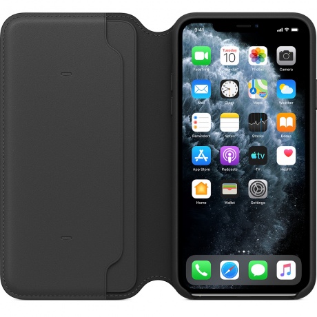 Чехол Apple iPhone 11 Pro Max Leather Folio - Black - фото 4