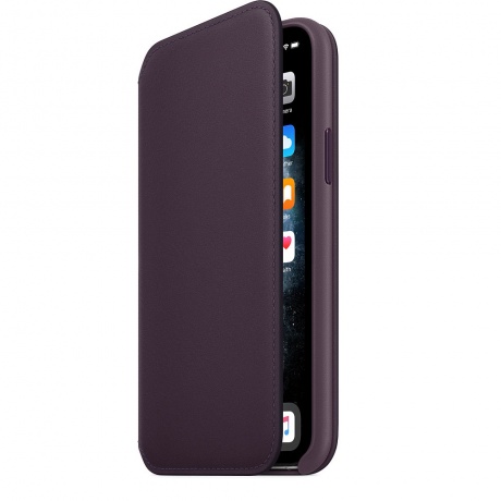Чехол Apple iPhone 11 Pro Leather Folio - Aubergine (MX072ZM/A) - фото 2