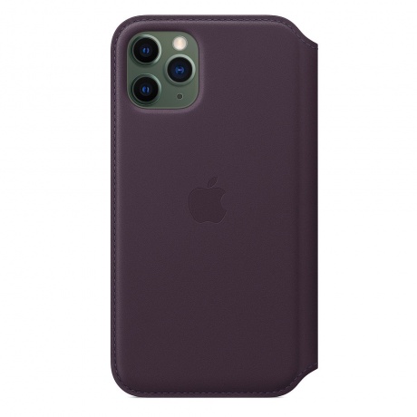 Чехол Apple iPhone 11 Pro Leather Folio - Aubergine (MX072ZM/A) - фото 4