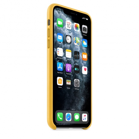 Чехол Apple iPhone 11 Pro Max Leather Case - Meyer Lemon (MX0A2ZM/A) - фото 2