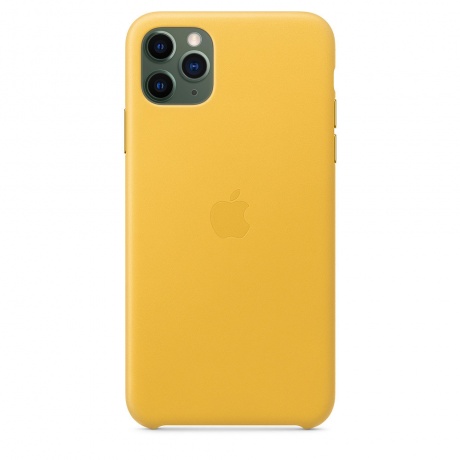Чехол Apple iPhone 11 Pro Max Leather Case - Meyer Lemon (MX0A2ZM/A) - фото 4