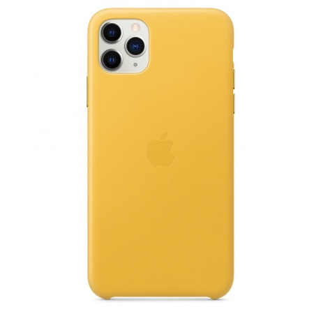 Чехол Apple iPhone 11 Pro Max Leather Case - Meyer Lemon (MX0A2ZM/A) - фото 5