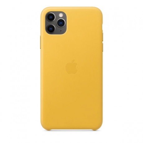 Чехол Apple iPhone 11 Pro Max Leather Case - Meyer Lemon (MX0A2ZM/A) - фото 6