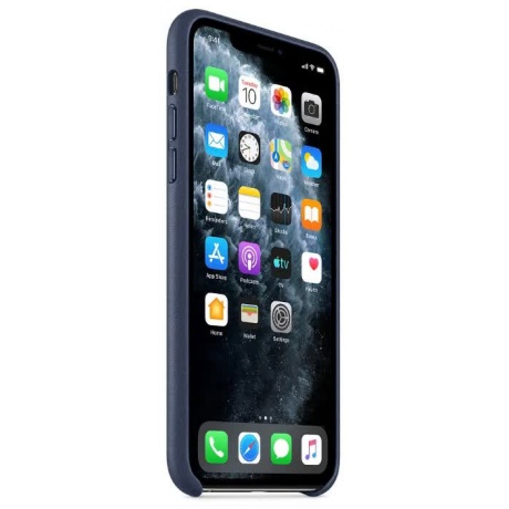Чехол Apple iPhone 11 Pro Max Leather Case - Midnight Blue (MX0G2ZM/A) - фото 2