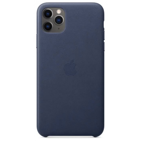 Чехол Apple iPhone 11 Pro Max Leather Case - Midnight Blue (MX0G2ZM/A) - фото 5
