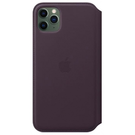 Чехол Apple iPhone 11 Pro Max Leather Folio - Aubergine (MX092ZM/A) - фото 3