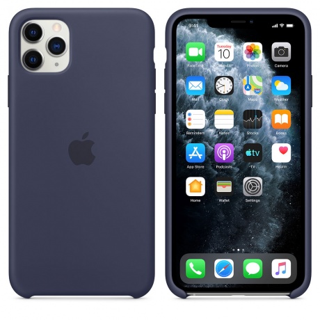 Чехол Apple iPhone 11 Pro Max Silicone Case - Midnight Blue (MWYW2ZM/A) - фото 1