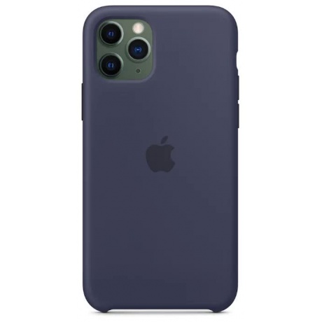 Чехол Apple iPhone 11 Pro Silicone Case - Midnight Blue (MWYJ2ZM/A) - фото 6