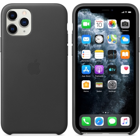 Чехол Apple для iPhone 11 Pro Leather Case черный (MWYE2ZM/A) - фото 6
