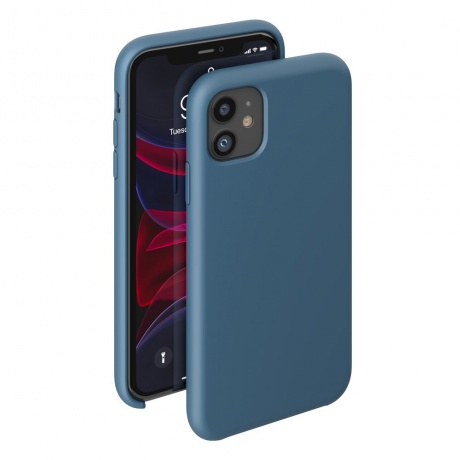 Чехол Deppa Liquid Silicone Case для Apple iPhone 11 синий картон 87304 - фото 1